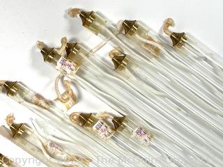 Group of Mid Century Oil Burning Glass Candlesticks with Wicks