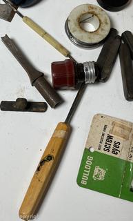 Hand Tools Including Stanley 100ft Tape, Solder, Nails, Hinges and more