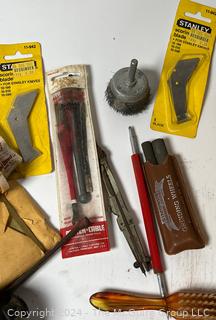 Hand Tools Including Stanley 100ft Tape, Solder, Nails, Hinges and more