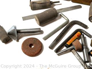 Hand Tools Including Grinders, Whet Stone, Drill Set, Hex Wrenches, etc.