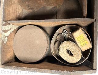 Antique Cobblers Box With Tools and Base