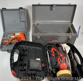 Craftsman Tool Box with Corded Black &  Decker Electric Drill and Sander/Buffer 