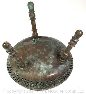 Middle Eastern Brass Three Legged Foot Stool. 11.5 x 13"