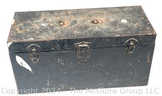 Early Black Kennedy Brand Tool Box Chest.  9.5" x 8" x 19" 