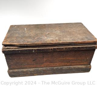 Primitive Wooden Double Shelf Tool Box. Measures 23w x 12d x 10.5h"