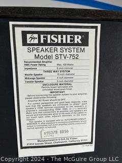 Pair of Fisher STV-752 3-Way 3-SpeakerTower Speakers. 12w x 9.5d x 36h"