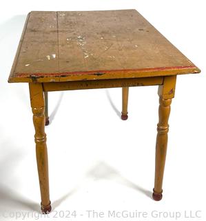 Painted Wooden Side Table with Turned Legs. Measures 22w x 17d x 20h"