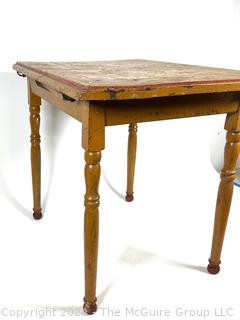 Painted Wooden Side Table with Turned Legs. Measures 22w x 17d x 20h"