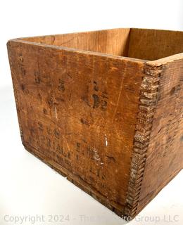 Wood Dynamite Dangerous High Explosives Crate. Measures 19.5 x 15 x 12.5"