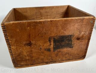 Wood Dynamite Dangerous High Explosives Crate. Measures 19.5 x 15 x 12.5"