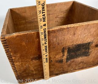 Wood Dynamite Dangerous High Explosives Crate. Measures 19.5 x 15 x 12.5"