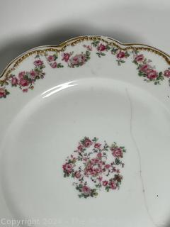 Mixed Set of Porcelain China Including Haviland Limoges in Rose Swags Pattern made for E.B.Taylor