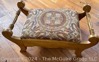 Tapestry Upholstered Foot Stool. 9 x 19.5"