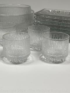 Group of Mid Century Glassware Including Finnish Ultima Thule Whiskey Glasses