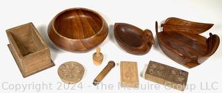 Collection of Wooden Kitchenware or Treenware