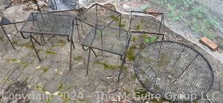 Selection of Weathered Metal Mesh Garden End Tables