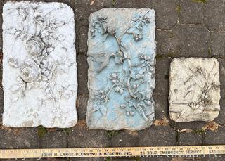 Three (3) Bas Relief Floral Sculpture Plates