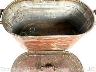 Rustic Copper Boiler Pot With Lid