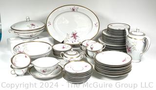 Large Set of Floral Rosenthal China in Aida Pattern