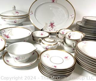 Large Set of Floral Rosenthal China in Aida Pattern