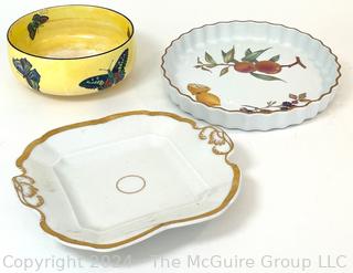 Three (3) Porcelain Serving Items Including Crown Ducal & Royal Worcester Evesham