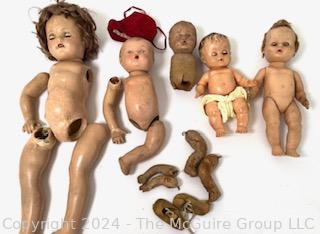 Group of Vintage Dolls and Doll Parts