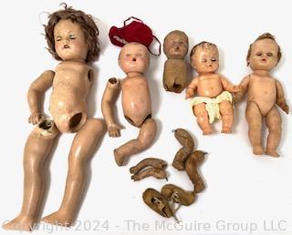 Group of Vintage Dolls and Doll Parts