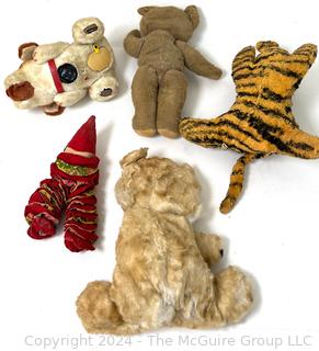 Five (5) Vintage Stuffed Animals and Dolls Including Gund