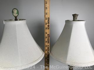 Set of Two (2) Candlestick Table Lamps with Finials.