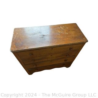 Primitive Four (4) Drawer Pine Chest or Dresser. First of two being offered in this auction. Measures 38.5w x 17 x 37h"