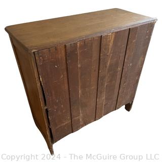 Primitive Four (4) Drawer Pine Chest or Dresser. Second of two being offered in this auction. Measures 38.5w x 17 x 37h"