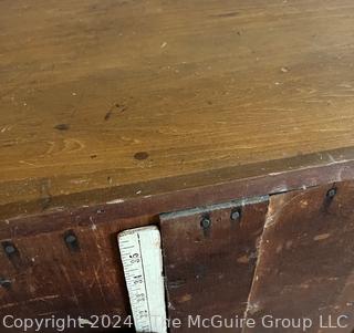 Primitive Four (4) Drawer Pine Chest or Dresser. Second of two being offered in this auction. Measures 38.5w x 17 x 37h"