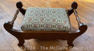 Tapestry Upholstered Foot Stool. 19w x 11d x 9h"