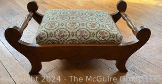 Tapestry Upholstered Foot Stool. 19w x 11d x 9h"