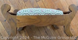 Tapestry Upholstered Foot Stool. 19w x 11d x 9h"