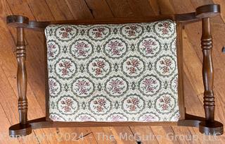 Tapestry Upholstered Foot Stool. 19w x 11d x 9h"