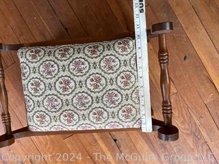 Tapestry Upholstered Foot Stool. 19w x 11d x 9h"