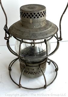 Handlan St. Louis Railroad Lantern. Glass embossed "NYC Lines"