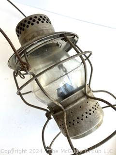 Handlan St. Louis Railroad Lantern. Glass embossed "NYC Lines"