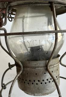 Handlan St. Louis Railroad Lantern. Glass embossed "NYC Lines"