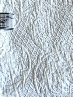 Set of Two (2) White Cotton Matelassé Jacquard Weave Bedspreads 