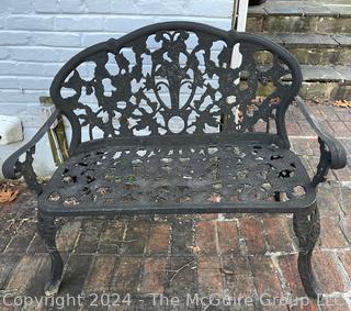 Cast Iron Scroll Work Garden Bench. Measures 43w x 18.5d x 35h"