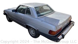 1985 Mercedes Benz 380SL 2 Door Coupe 129K Miles VIN # WDBBA45C0FA033968   AUTOMATIC BILLING OF CREDIT CARDS ON FILE ARE DISABLED FOR THIS LOT.  PAYMENT MUST BE BY CERTIFIED FUNDS ONLY BEFORE OR AT REMOVAL