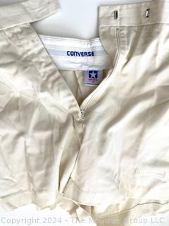 Vintage Converse Tennis Shorts, Sports Warm Up Jacket and Culinary School of Washington Chef Smock. 