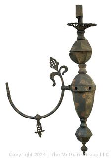 Victorian One Arm Gas Lamp Ceiling Mount Chandelier.  42" Tall