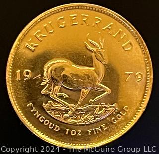 1979 South Africa 1 oz Gold Krugerrand BU {AUTOMATIC BILLING OF CREDIT CARDS ON FILE ARE DISABLED FOR THIS LOT.  PAYMENT MUST BE BY CERTIFIED FUNDS ONLY BEFORE OR AT REMOVAL}