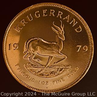 1979 South Africa 1 oz Gold Krugerrand {AUTOMATIC BILLING OF CREDIT CARDS ON FILE ARE DISABLED FOR THIS LOT.  PAYMENT MUST BE BY CERTIFIED FUNDS ONLY BEFORE OR AT REMOVAL}