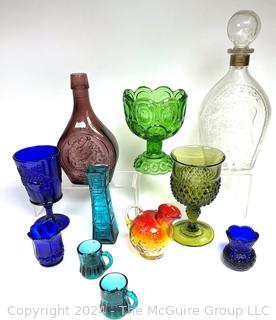 Collection of Colored Art Glass Including Fenton. 