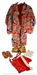 Japanese Kimono, Obi, Tabi Socks and Clogs