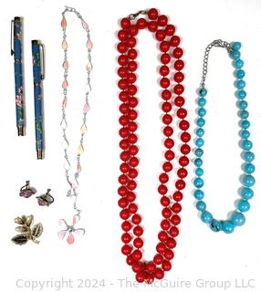 Costume Jewelry and Writing Pens